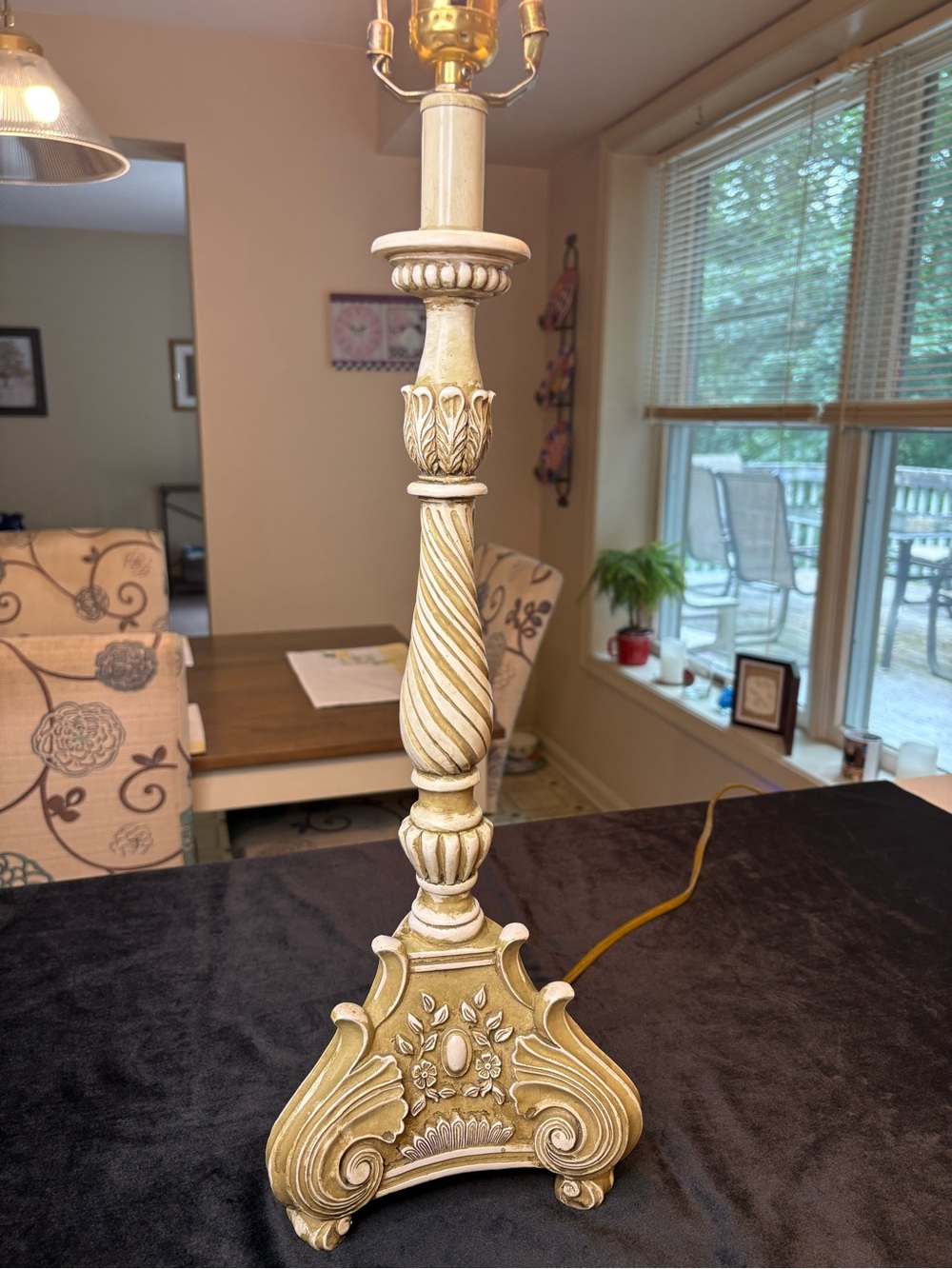 Cream Decorative Twisted Column Table Lamp - Home Accents - Picture 2 of 11